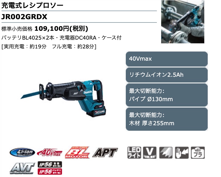 マキタのレシプロソーの選ぶ時のポイントとオススメ機種！ – アクト